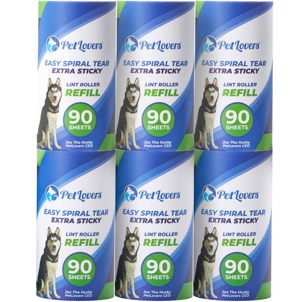 Recharge pour rouleau adhésif anti-peluches 90 feuilles - Lot de 6 