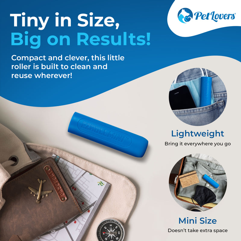 Mini reusable lint roller fits in purse or bag